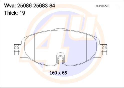 4U 4UP04228 - Гальмівні колодки, дискові гальма autozip.com.ua