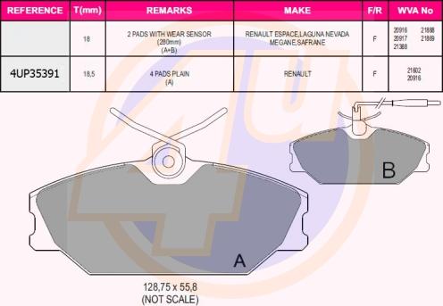 4U 4UP35391 - Гальмівні колодки, дискові гальма autozip.com.ua