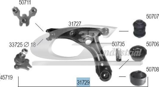 3RG 31729 - Важіль незалежної підвіски колеса autozip.com.ua