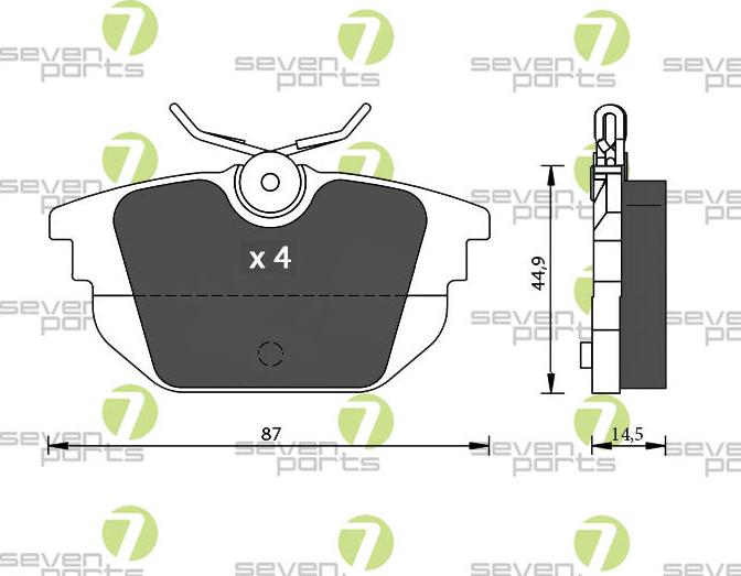 7 SEVEN PARTS SVP19580 - Гальмівні колодки, дискові гальма autozip.com.ua