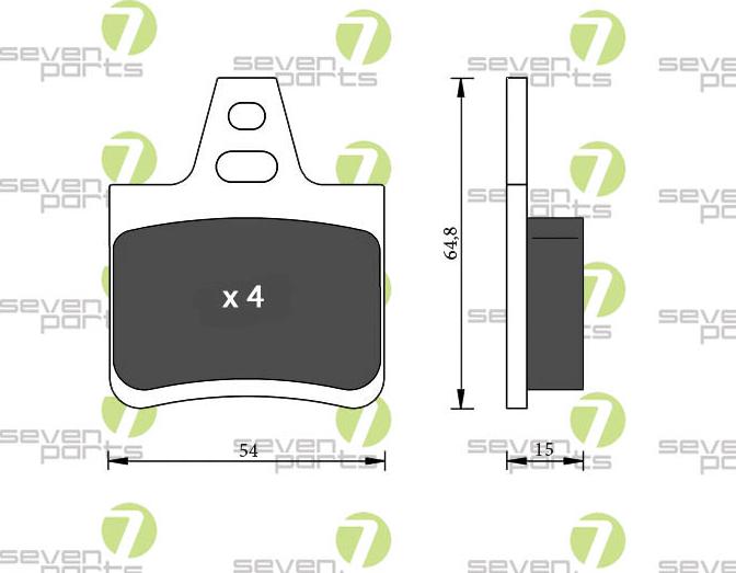 7 SEVEN PARTS SVP19570 - Гальмівні колодки, дискові гальма autozip.com.ua