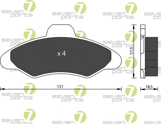 7 SEVEN PARTS SVP19660 - Гальмівні колодки, дискові гальма autozip.com.ua