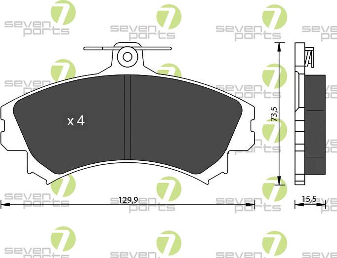 7 SEVEN PARTS SVP19070 - Гальмівні колодки, дискові гальма autozip.com.ua