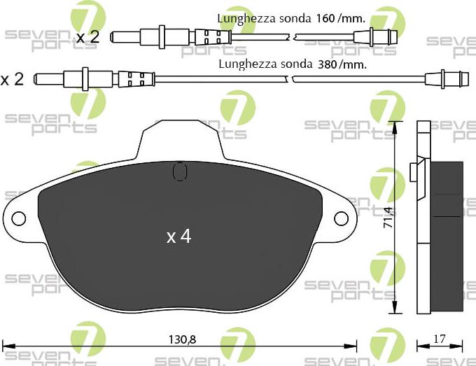 7 SEVEN PARTS SVP19160 - Гальмівні колодки, дискові гальма autozip.com.ua