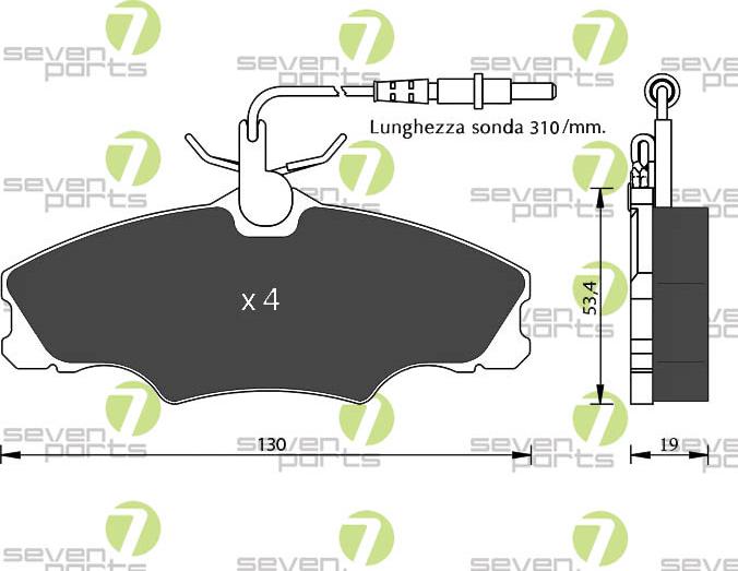 7 SEVEN PARTS SVP19120 - Гальмівні колодки, дискові гальма autozip.com.ua