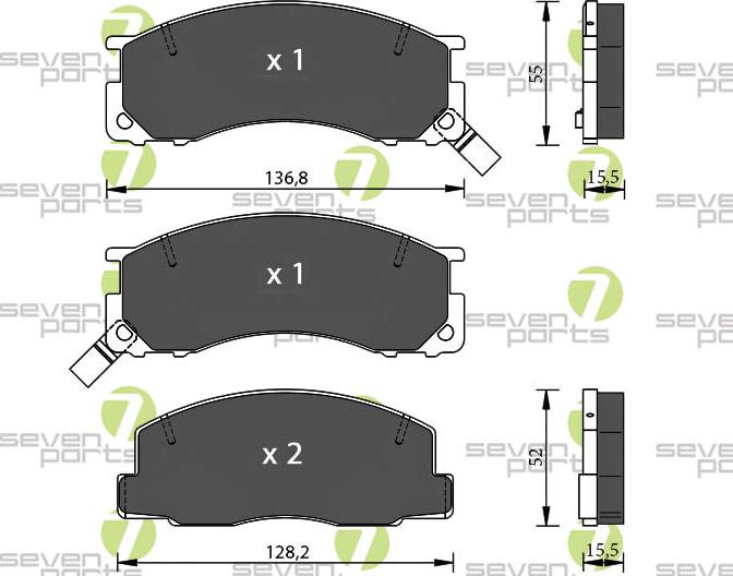 7 SEVEN PARTS SVP19850 - Гальмівні колодки, дискові гальма autozip.com.ua