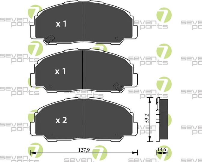 7 SEVEN PARTS SVP19230 - Гальмівні колодки, дискові гальма autozip.com.ua
