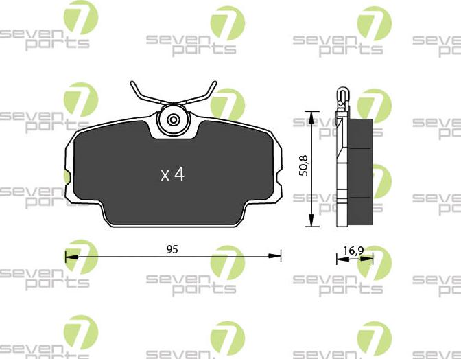 7 SEVEN PARTS SVP19221 - Гальмівні колодки, дискові гальма autozip.com.ua