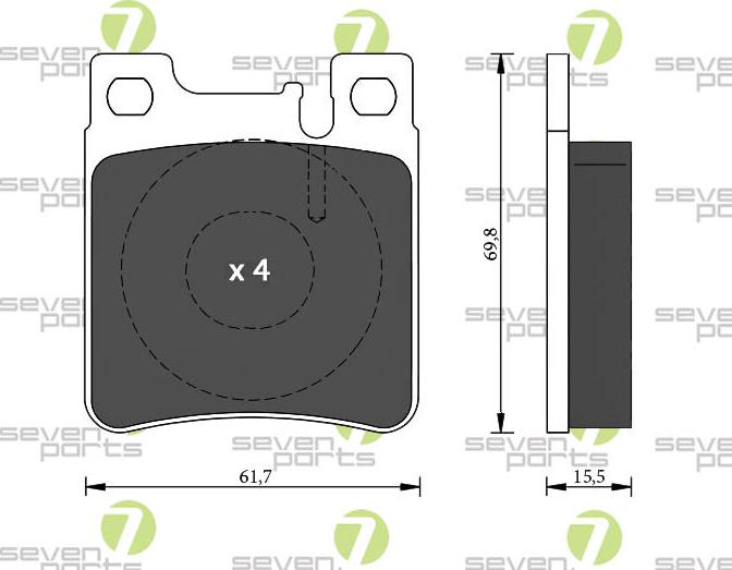 7 SEVEN PARTS SVP19780 - Гальмівні колодки, дискові гальма autozip.com.ua