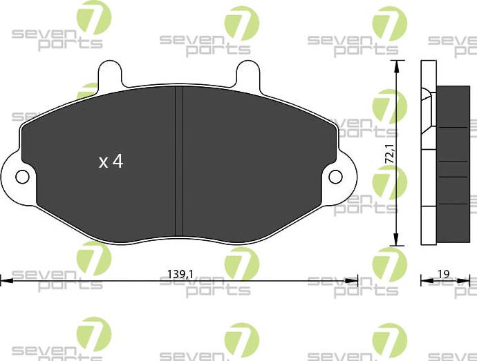 7 SEVEN PARTS SVP14990 - Гальмівні колодки, дискові гальма autozip.com.ua