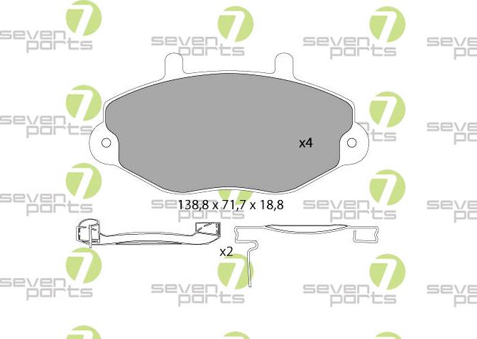 7 SEVEN PARTS SVP14991 - Гальмівні колодки, дискові гальма autozip.com.ua