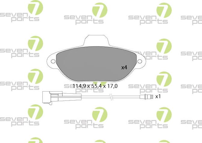 7 SEVEN PARTS SVP14951 - Гальмівні колодки, дискові гальма autozip.com.ua