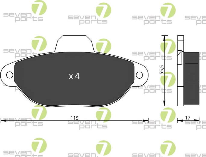 7 SEVEN PARTS SVP14952 - Гальмівні колодки, дискові гальма autozip.com.ua