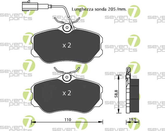 7 SEVEN PARTS SVP14961 - Гальмівні колодки, дискові гальма autozip.com.ua