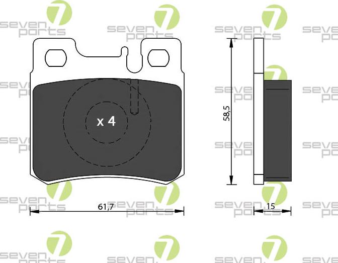 7 SEVEN PARTS SVP14400 - Гальмівні колодки, дискові гальма autozip.com.ua