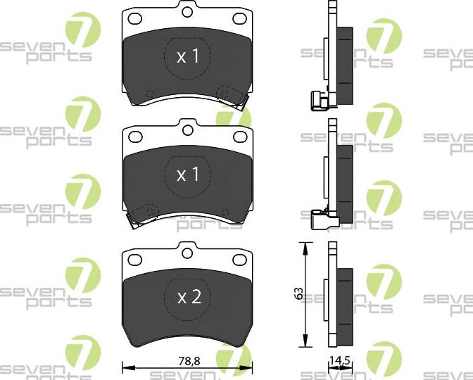 7 SEVEN PARTS SVP14690 - Гальмівні колодки, дискові гальма autozip.com.ua