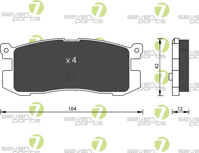 7 SEVEN PARTS SVP14680 - Гальмівні колодки, дискові гальма autozip.com.ua