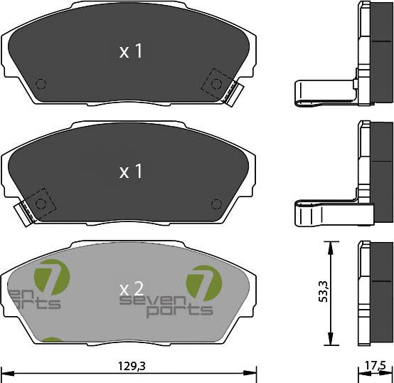 7 SEVEN PARTS SVP14090 - Гальмівні колодки, дискові гальма autozip.com.ua
