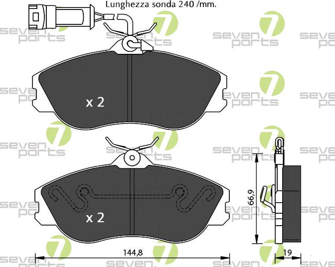 7 SEVEN PARTS SVP14192 - Гальмівні колодки, дискові гальма autozip.com.ua