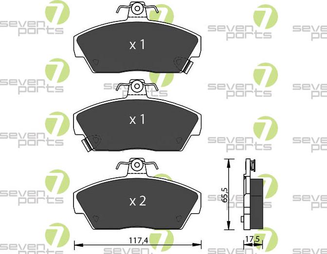 7 SEVEN PARTS SVP14840 - Гальмівні колодки, дискові гальма autozip.com.ua