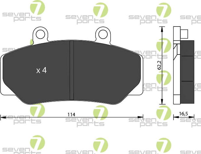 7 SEVEN PARTS SVP14860 - Гальмівні колодки, дискові гальма autozip.com.ua