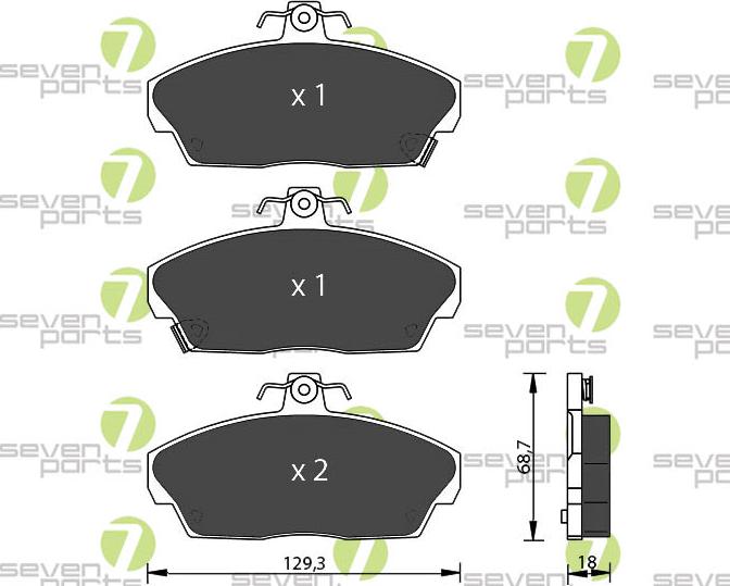 7 SEVEN PARTS SVP14820 - Гальмівні колодки, дискові гальма autozip.com.ua