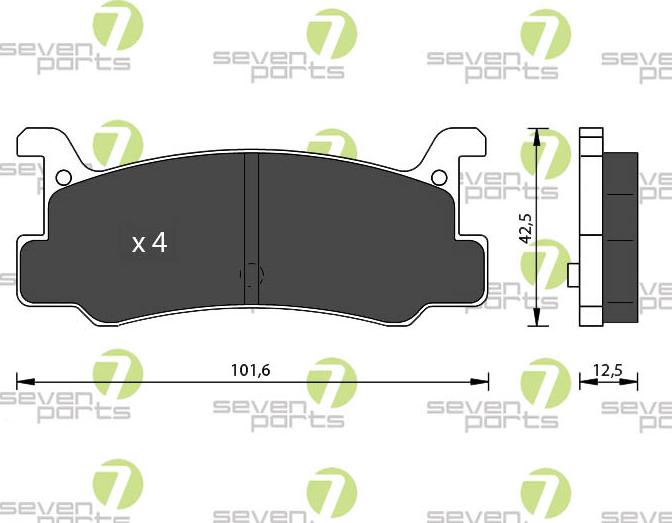 7 SEVEN PARTS SVP14390 - Гальмівні колодки, дискові гальма autozip.com.ua