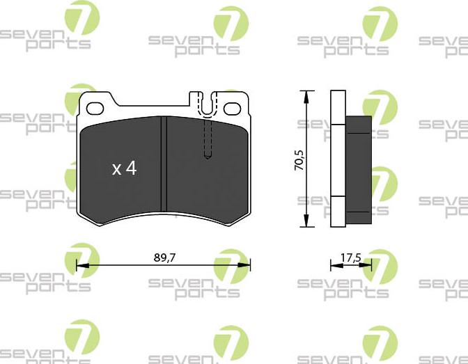 7 SEVEN PARTS SVP14340 - Гальмівні колодки, дискові гальма autozip.com.ua
