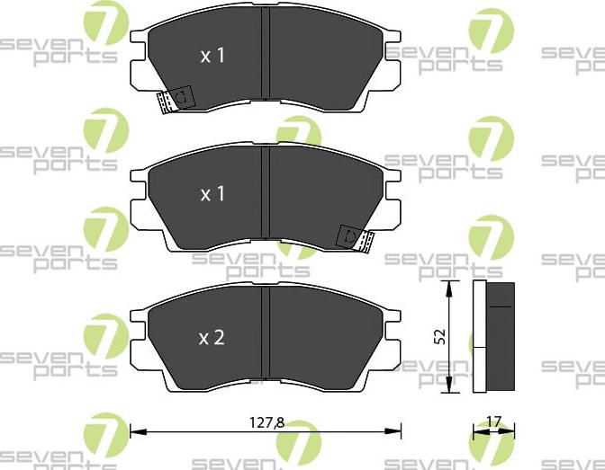 7 SEVEN PARTS SVP14360 - Гальмівні колодки, дискові гальма autozip.com.ua