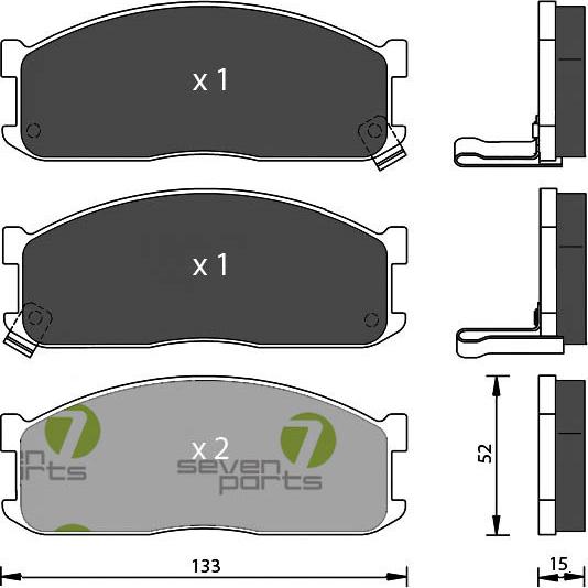 7 SEVEN PARTS SVP14330 - Гальмівні колодки, дискові гальма autozip.com.ua