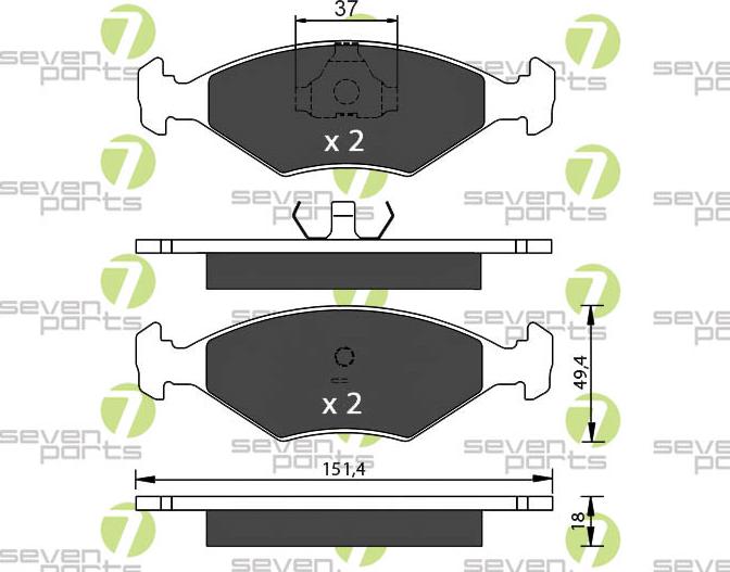7 SEVEN PARTS SVP14240 - Гальмівні колодки, дискові гальма autozip.com.ua