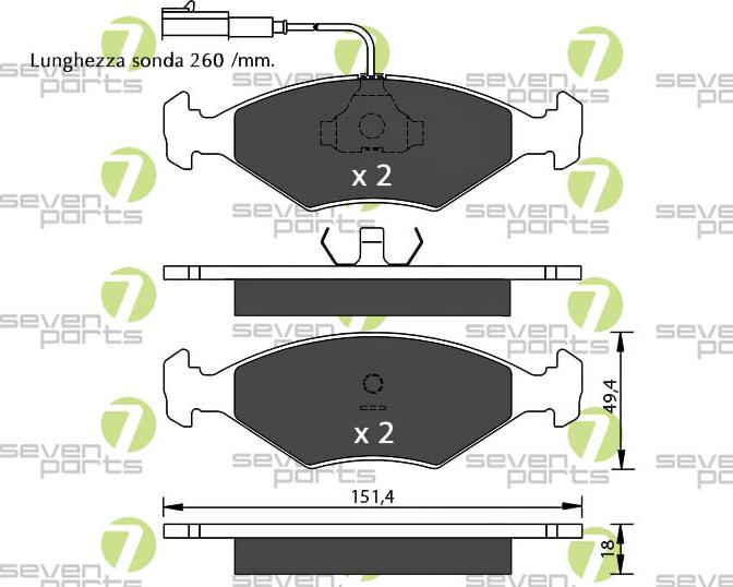 7 SEVEN PARTS SVP14243 - Гальмівні колодки, дискові гальма autozip.com.ua