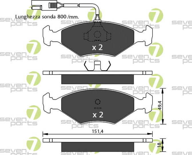 7 SEVEN PARTS SVP14242 - Гальмівні колодки, дискові гальма autozip.com.ua