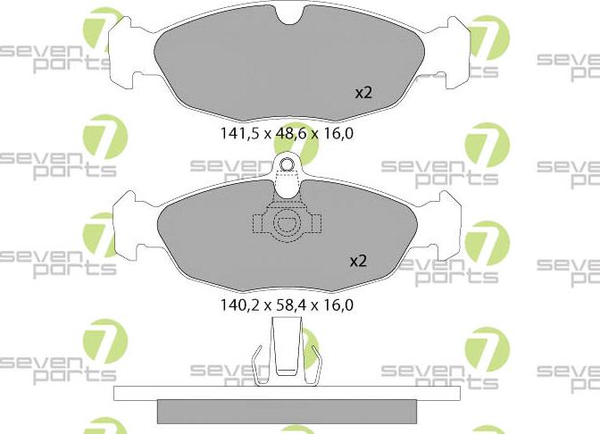 7 SEVEN PARTS SVP14741 - Гальмівні колодки, дискові гальма autozip.com.ua