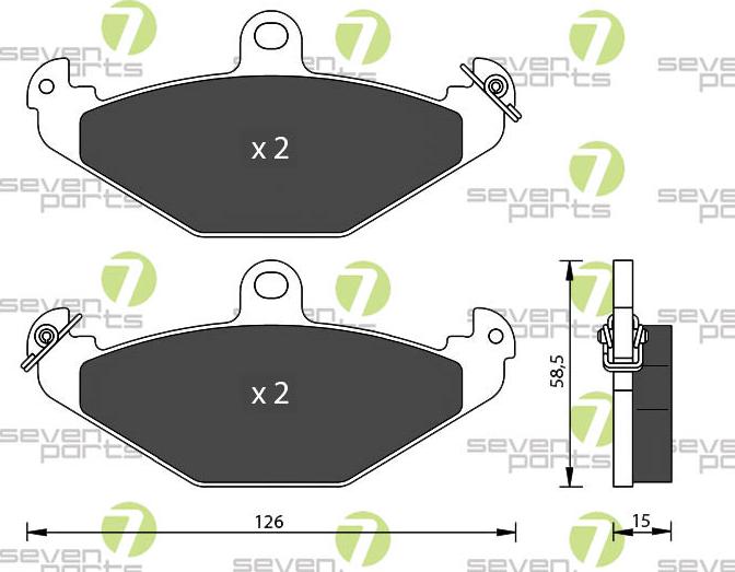 7 SEVEN PARTS SVP15950 - Гальмівні колодки, дискові гальма autozip.com.ua