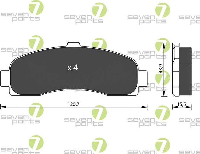 7 SEVEN PARTS SVP15410 - Гальмівні колодки, дискові гальма autozip.com.ua