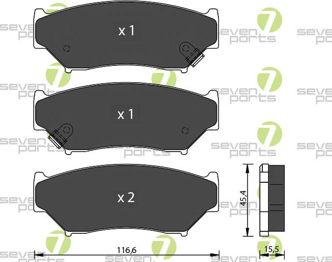 7 SEVEN PARTS SVP15530 - Гальмівні колодки, дискові гальма autozip.com.ua