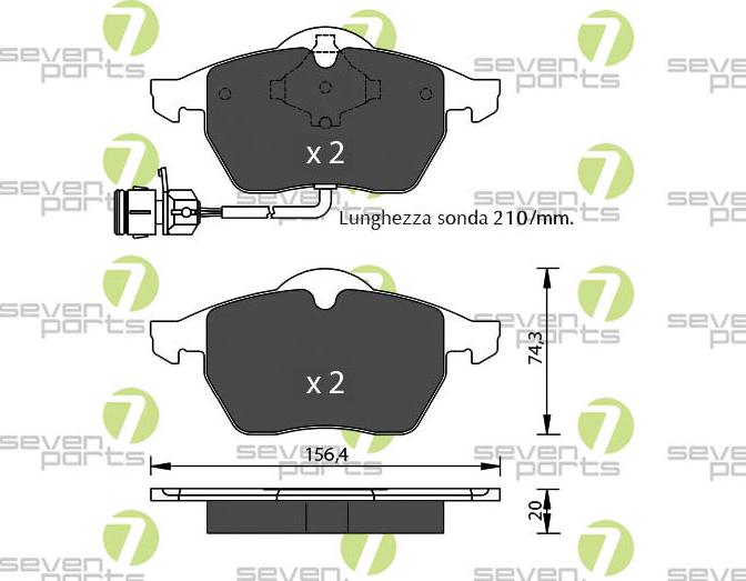 7 SEVEN PARTS SVP15644 - Гальмівні колодки, дискові гальма autozip.com.ua