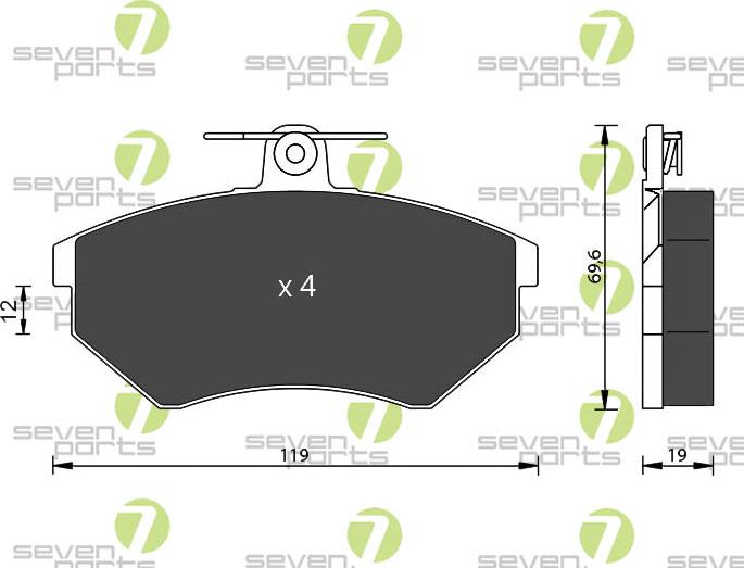 7 SEVEN PARTS SVP15611 - Гальмівні колодки, дискові гальма autozip.com.ua
