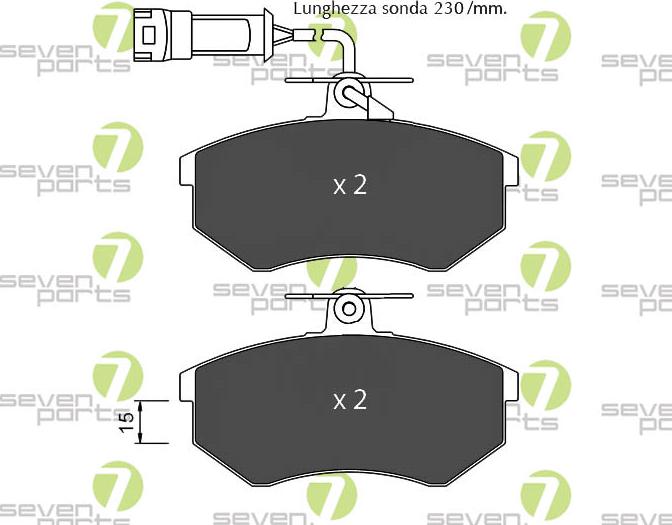 7 SEVEN PARTS SVP15612 - Гальмівні колодки, дискові гальма autozip.com.ua