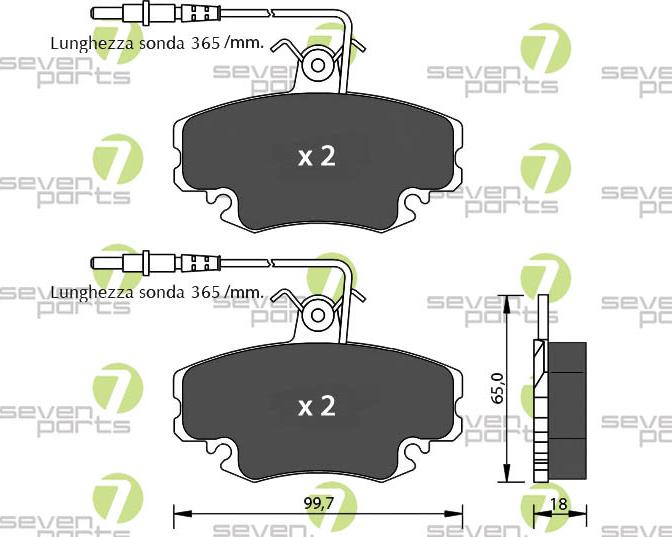 7 SEVEN PARTS SVP15622 - Гальмівні колодки, дискові гальма autozip.com.ua
