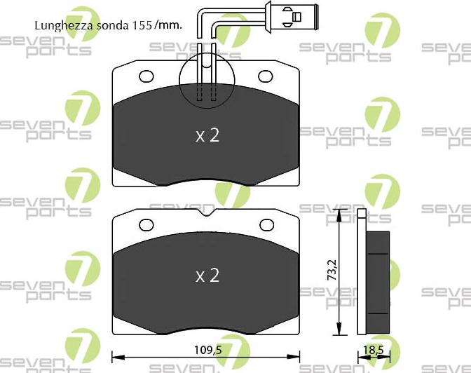 7 SEVEN PARTS SVP15014 - Гальмівні колодки, дискові гальма autozip.com.ua