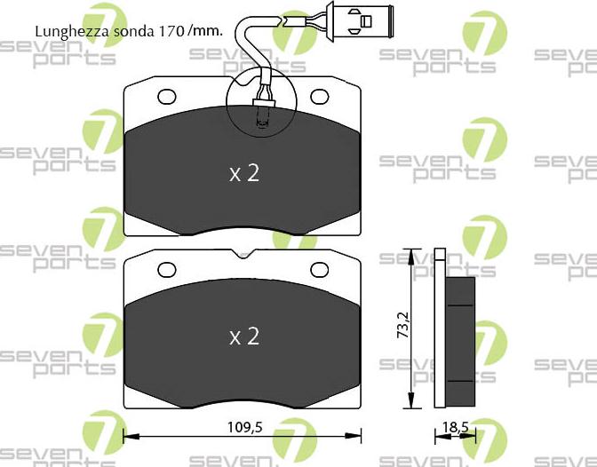 7 SEVEN PARTS SVP15015 - Гальмівні колодки, дискові гальма autozip.com.ua