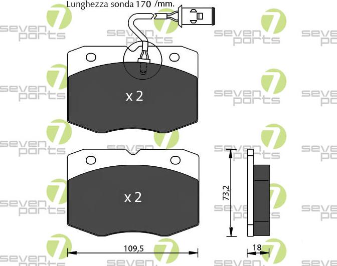7 SEVEN PARTS SVP15010 - Гальмівні колодки, дискові гальма autozip.com.ua