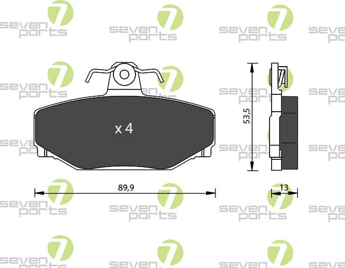 7 SEVEN PARTS SVP15160 - Гальмівні колодки, дискові гальма autozip.com.ua