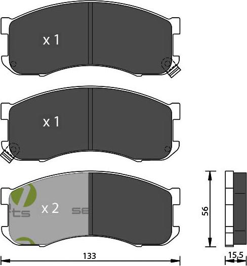 7 SEVEN PARTS SVP16950 - Гальмівні колодки, дискові гальма autozip.com.ua