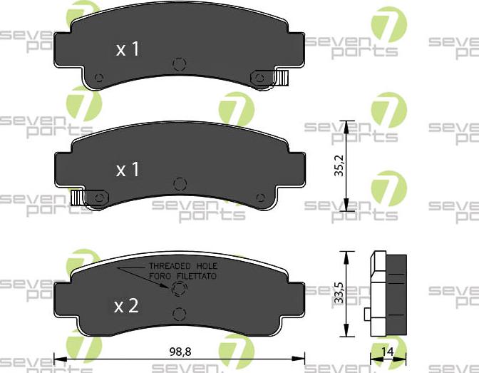 7 SEVEN PARTS SVP16890 - Гальмівні колодки, дискові гальма autozip.com.ua