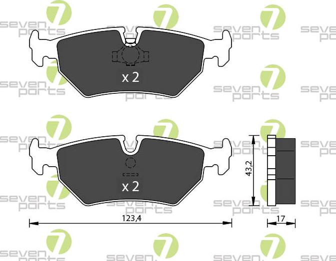 7 SEVEN PARTS SVP16800 - Гальмівні колодки, дискові гальма autozip.com.ua