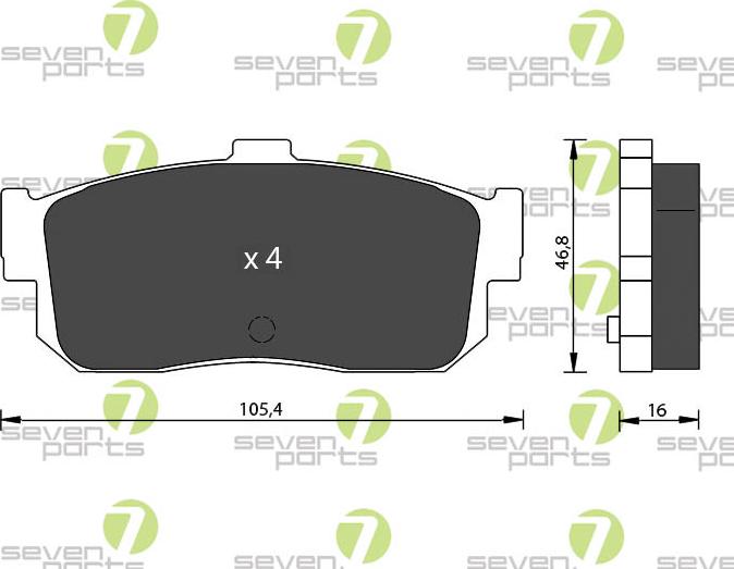 7 SEVEN PARTS SVP16382 - Гальмівні колодки, дискові гальма autozip.com.ua