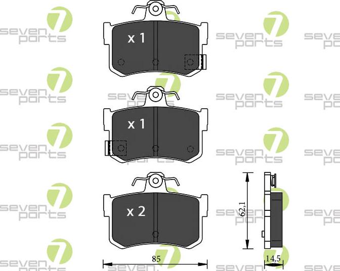 7 SEVEN PARTS SVP16750 - Гальмівні колодки, дискові гальма autozip.com.ua